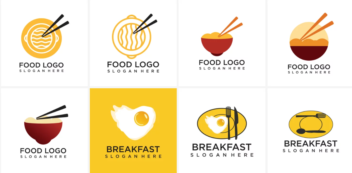 logo ngành F&B đẹp - màu vàng chủ đạo