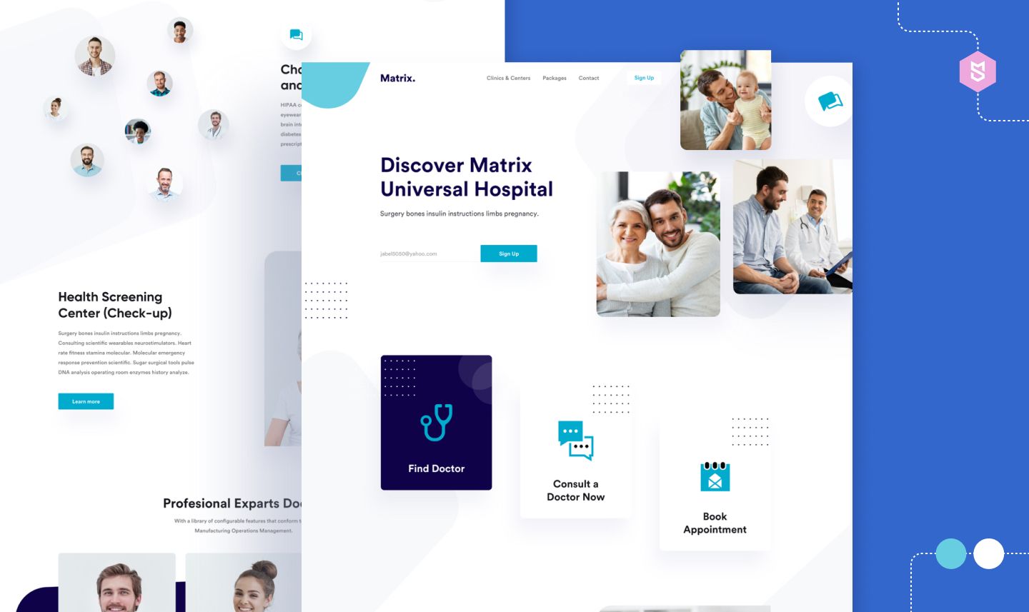 Sáng tạo landing page riêng cho các dịch vụ trong thiết kế website bệnh viện