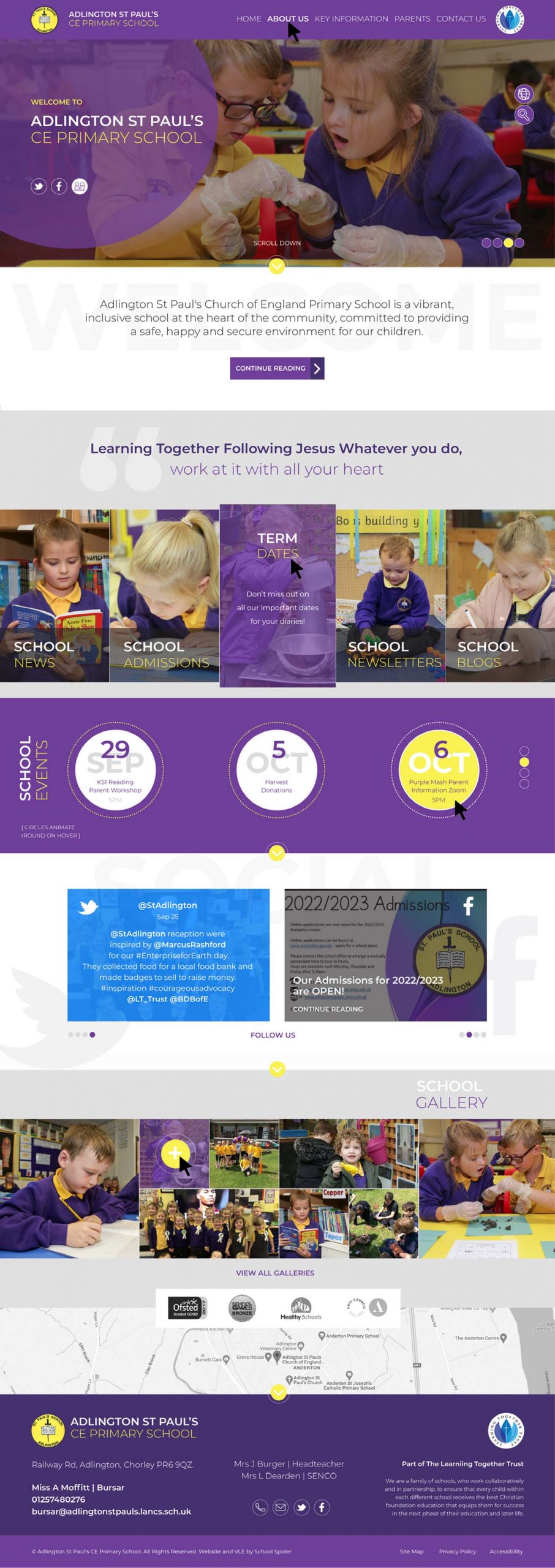 Thiết kế website trường tiểu học với phong cách đơn giản, dễ sử dụng