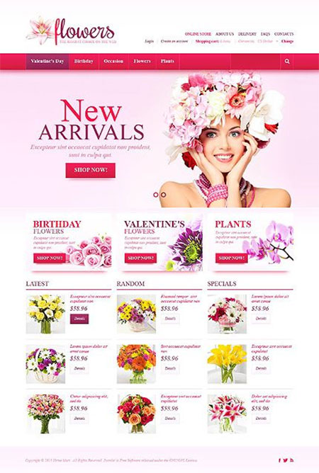 Giao diện website shop bán hoa đẹp 19