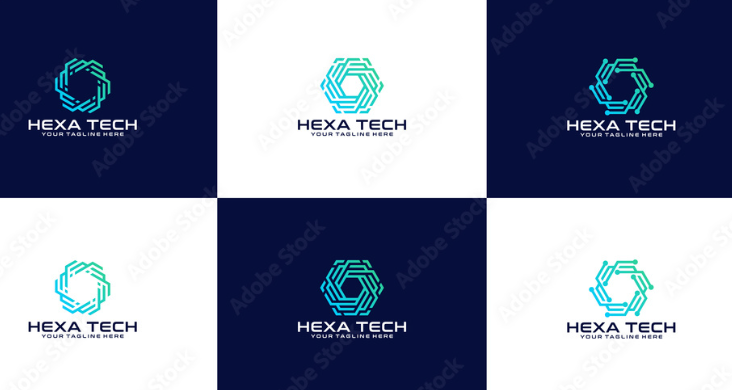 logo Điện tử đẹp - dạng hình lục giác 