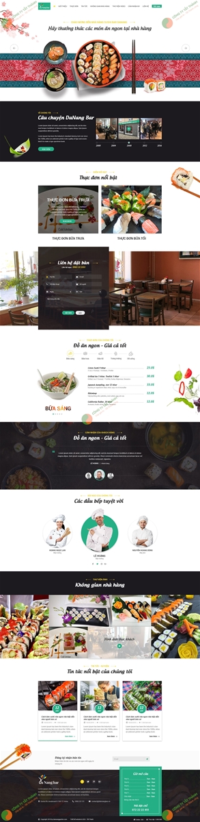 Mẫu Web nhà hàng Đà Nẵng Bar