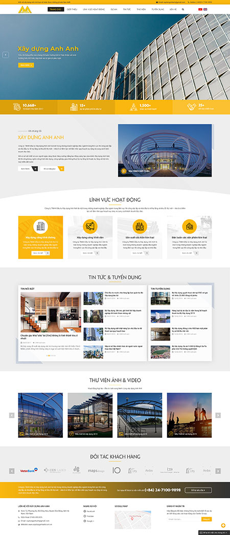 Mẫu website công ty xây dựng Anh Anh