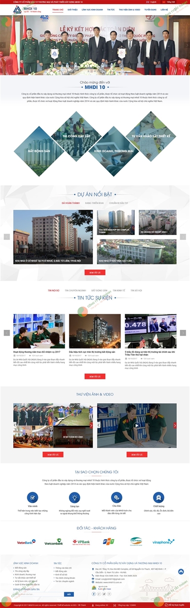 Mẫu website công ty xây dựng MHDI 10