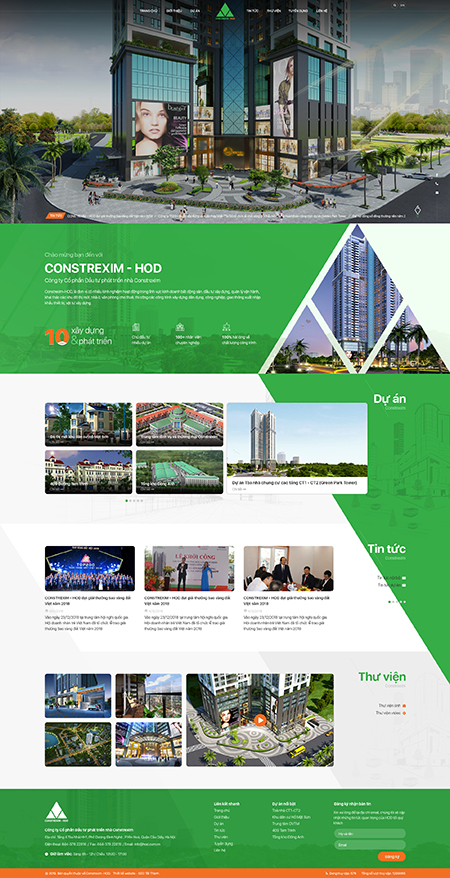 Mẫu website công ty xây dựng HOD