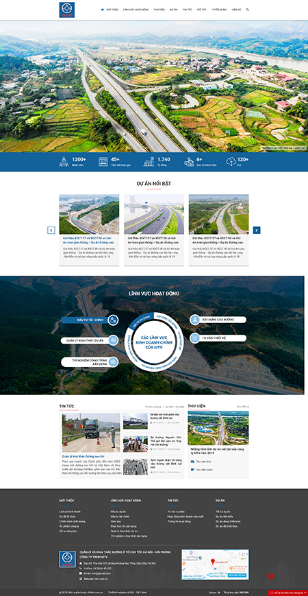 Mẫu website công ty xây dựng MTV