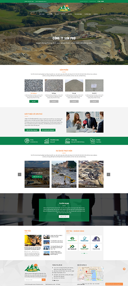 Mẫu website công ty xây dựng Sơn Phú