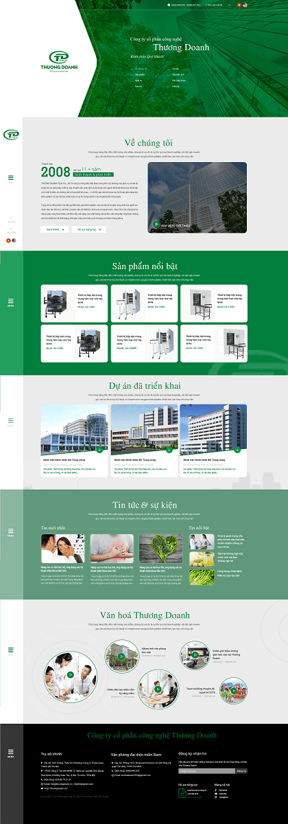 Landing Page giới thiệu công ty công nghệ Thương Doanh
