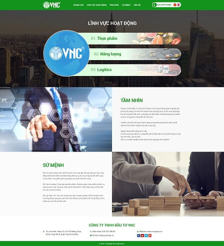 Landing Page giới thiệu tập đoàn VNC