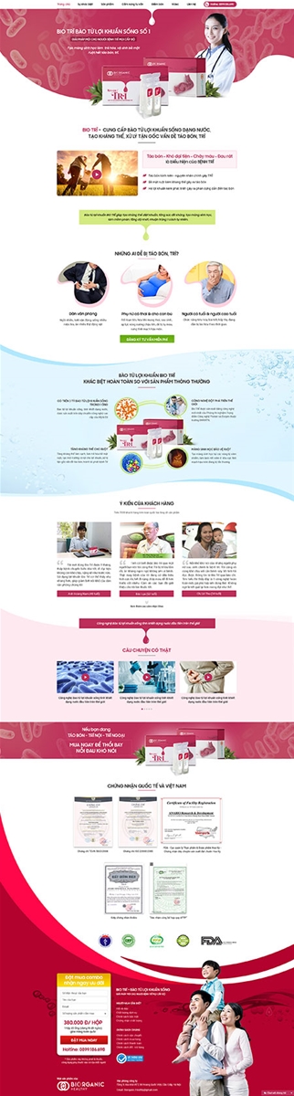 Mẫu website bán hàng Bio Trĩ