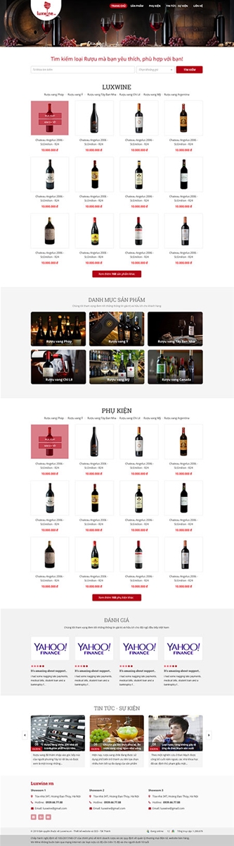 Mẫu website bán hàng Luxwine