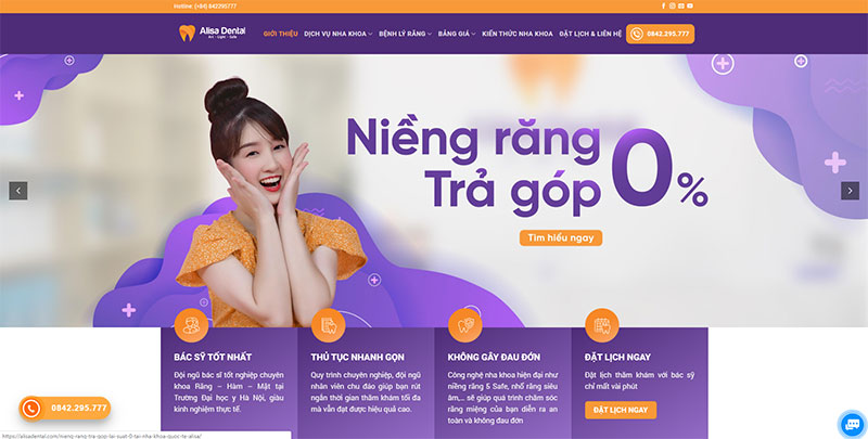 #1: Website nha khoa Alisa Dental