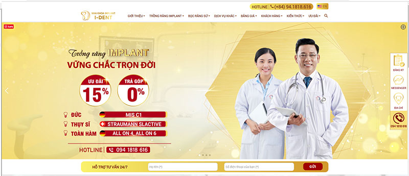 #9: Website nha khoa implant Ident