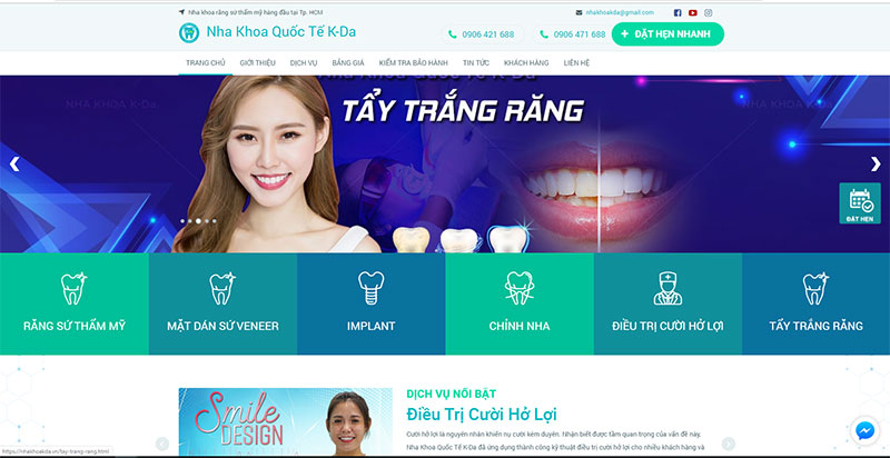 #3: Website nha khoa quốc tế K-DA