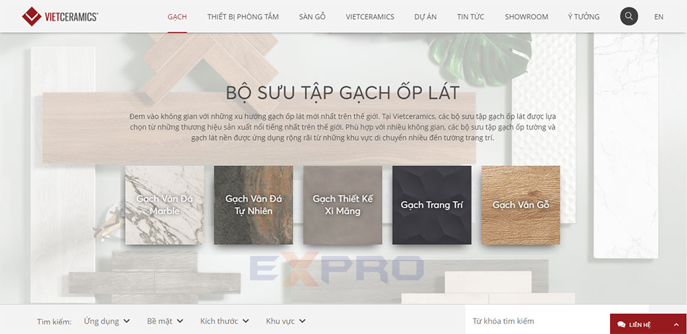 Thiết kế website gạch ốp lát