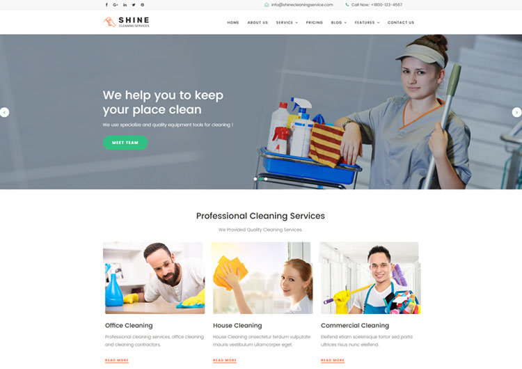 Thiết kế website dịch vụ vệ sinh