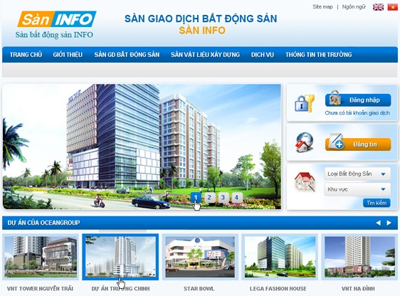 Thiết kế website công ty môi giới bất động sản