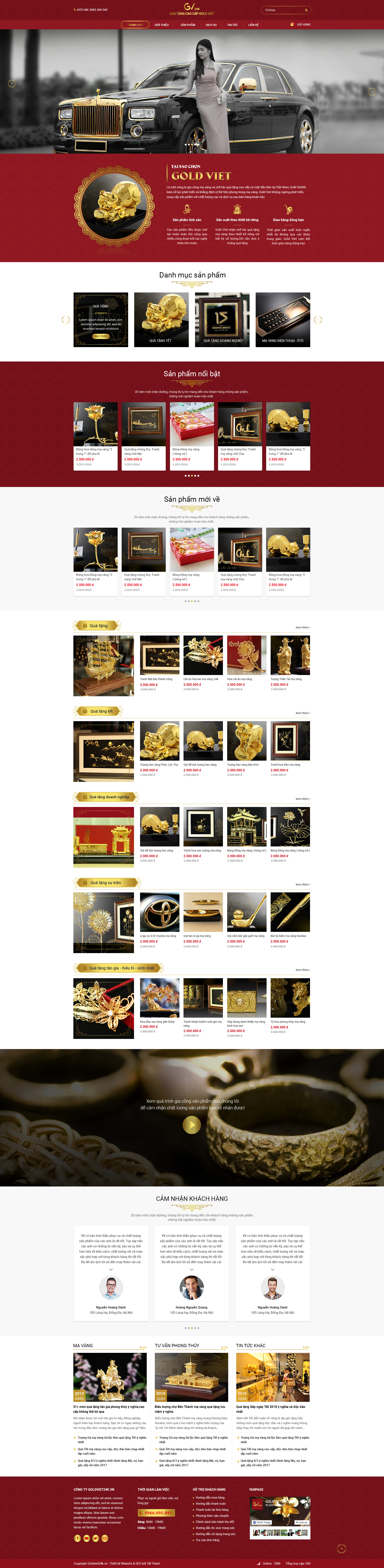 Giao diện website bán hàng Goldviet24k.vn