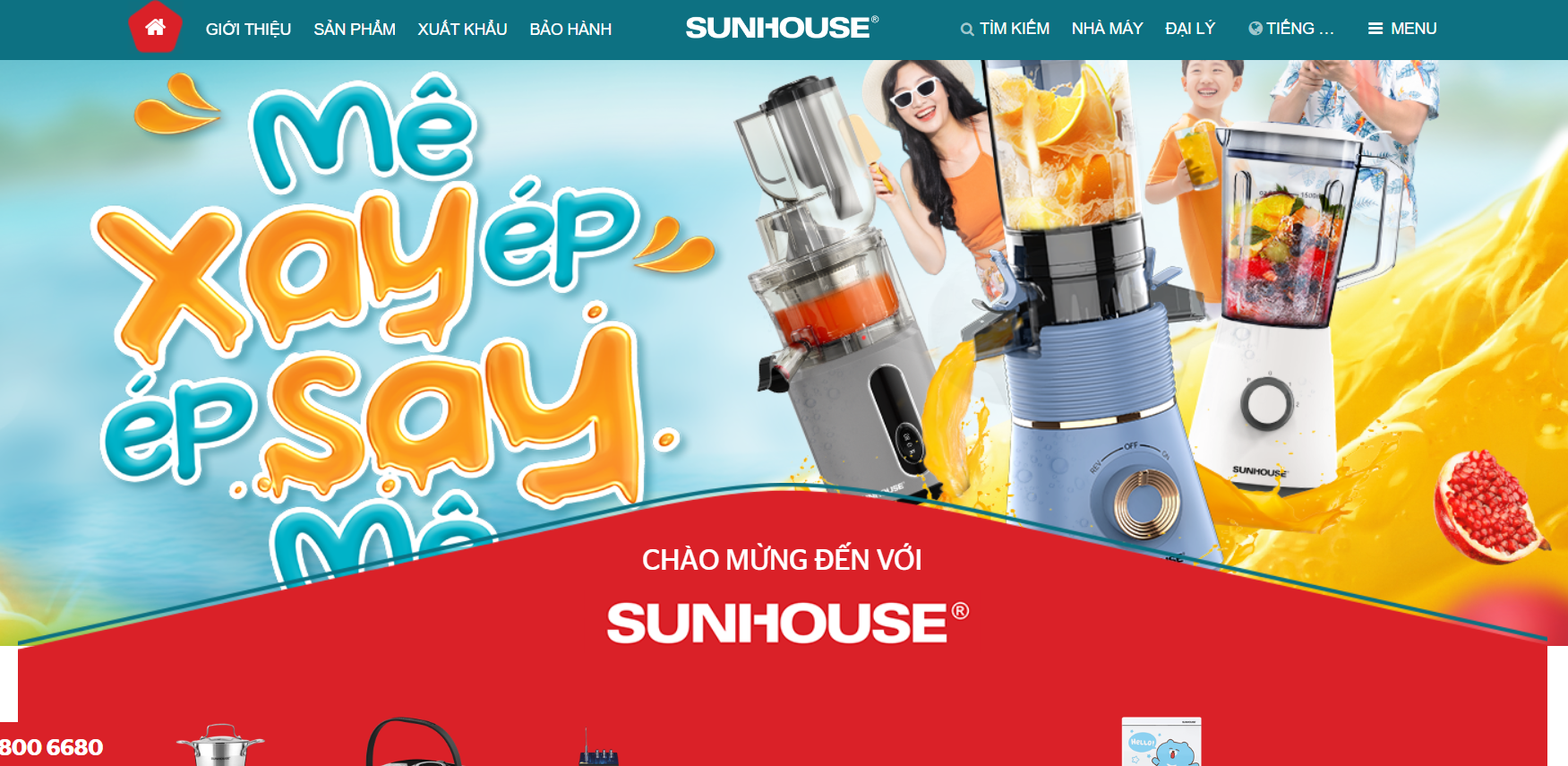 Giao diện website tập đoàn Sunhouse