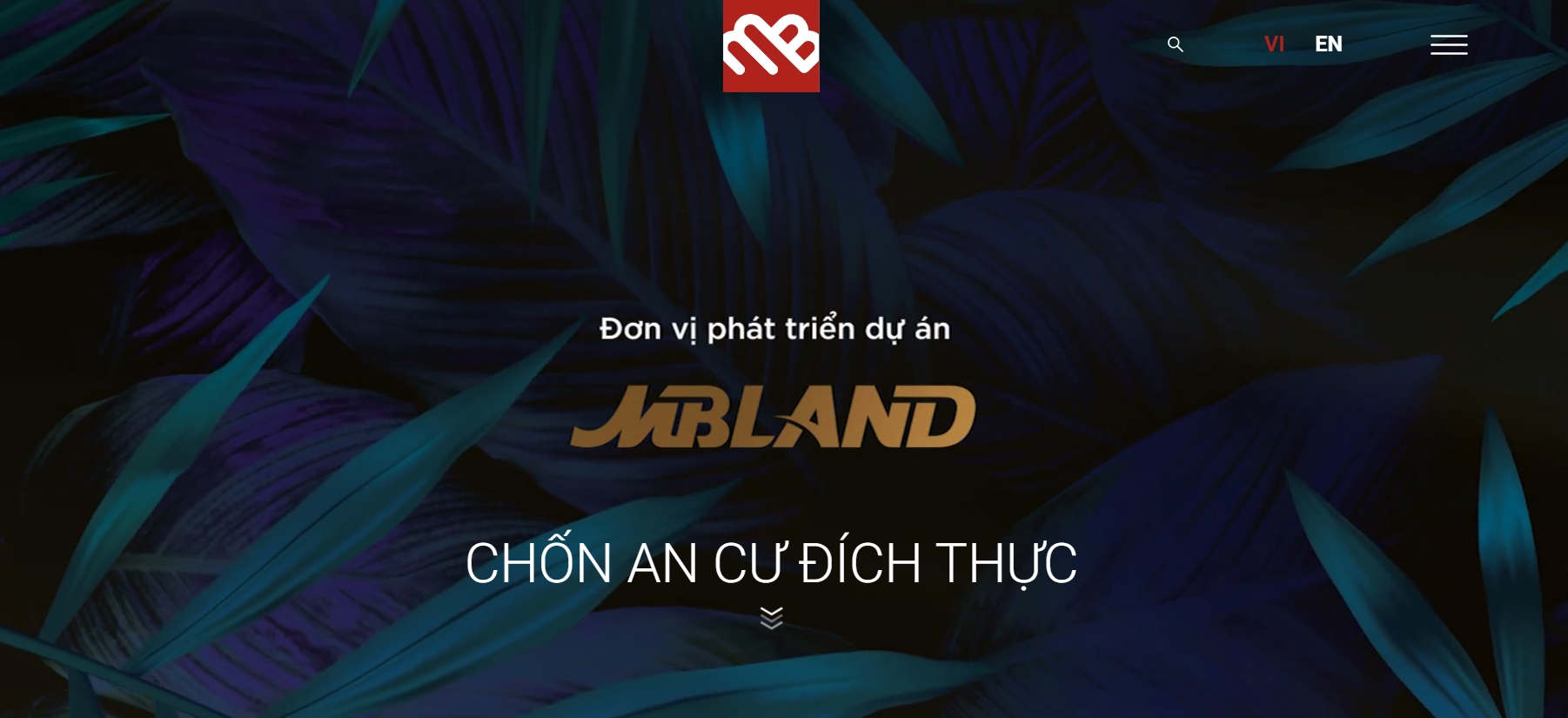 Giao diện website tổng công ty MB Land mbland.vn