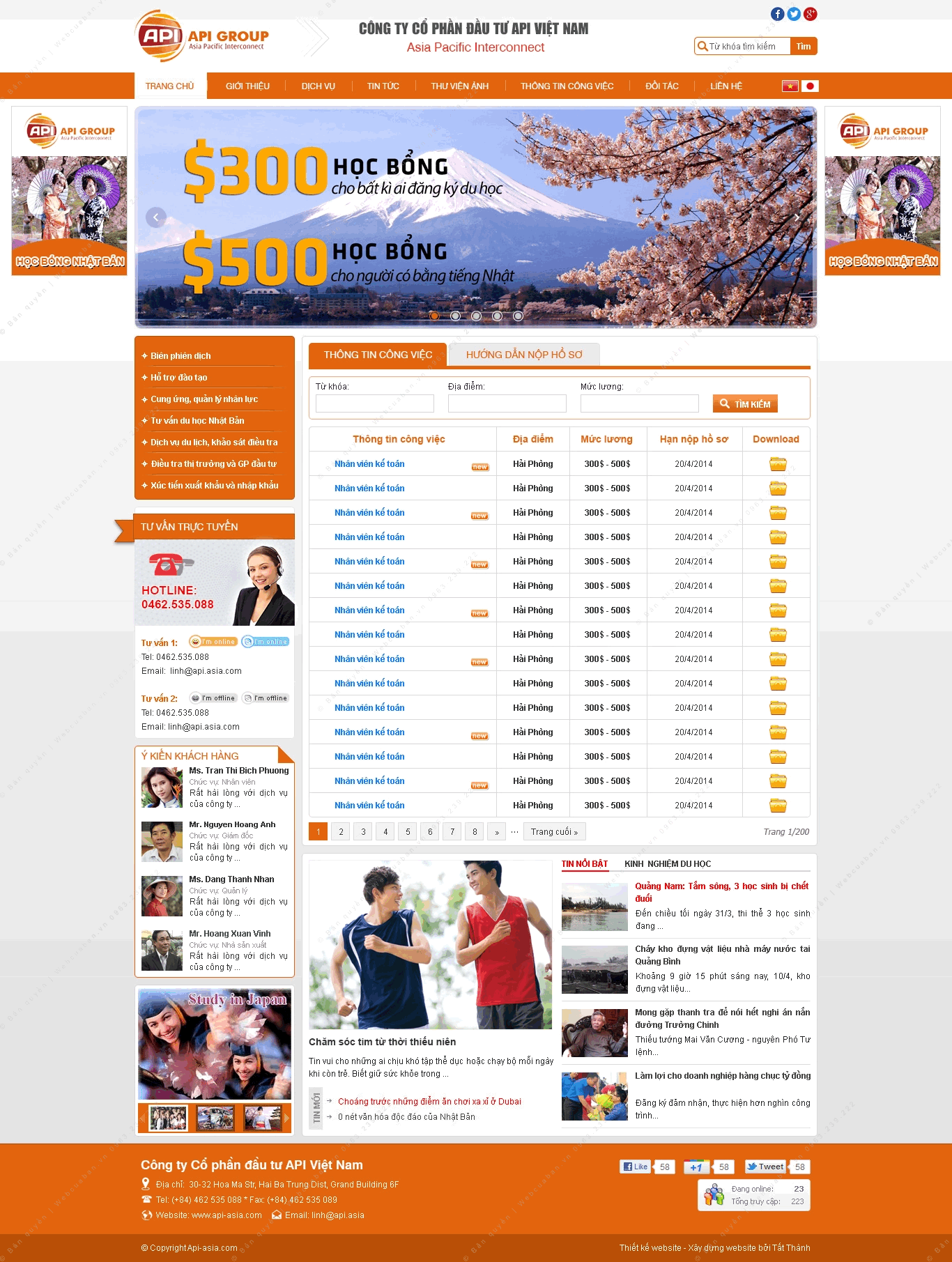 Trang chủ website