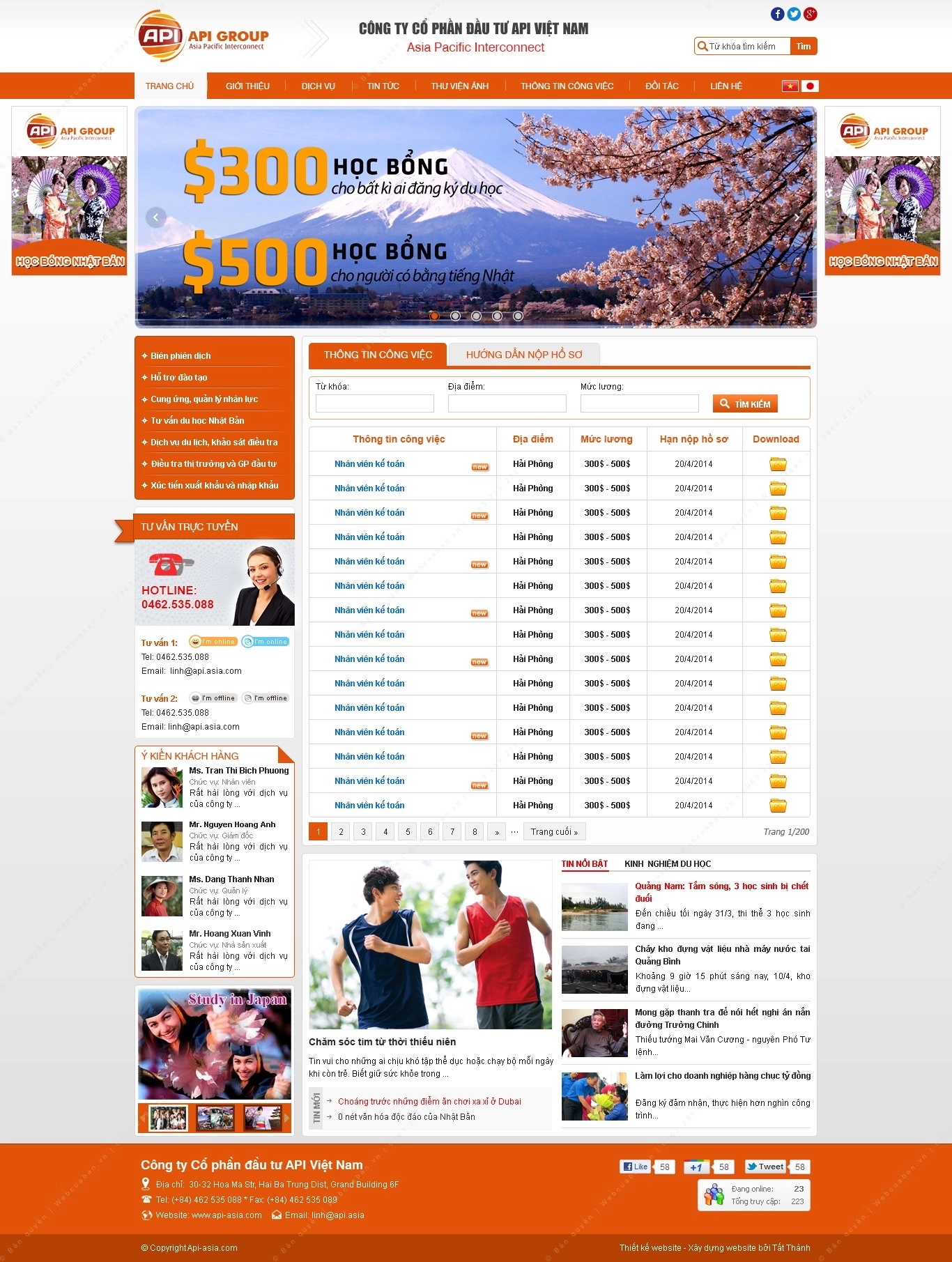 Trang chủ website