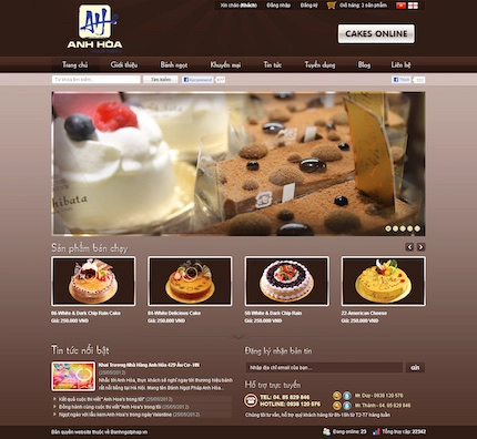 Mẫu website bán bánh kẹo 1