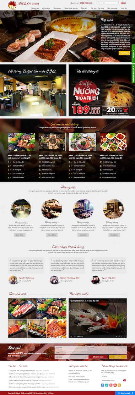 Mẫu website nhà hàng 2