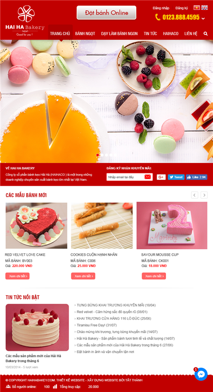 Mẫu website bán bánh kẹo 14
