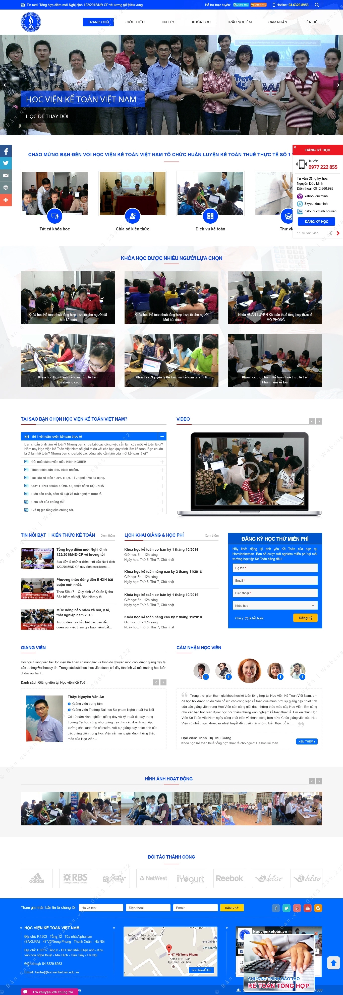 Trang chủ website