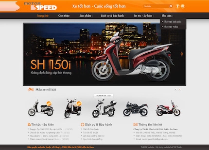 Mẫu website bán xe máy 2