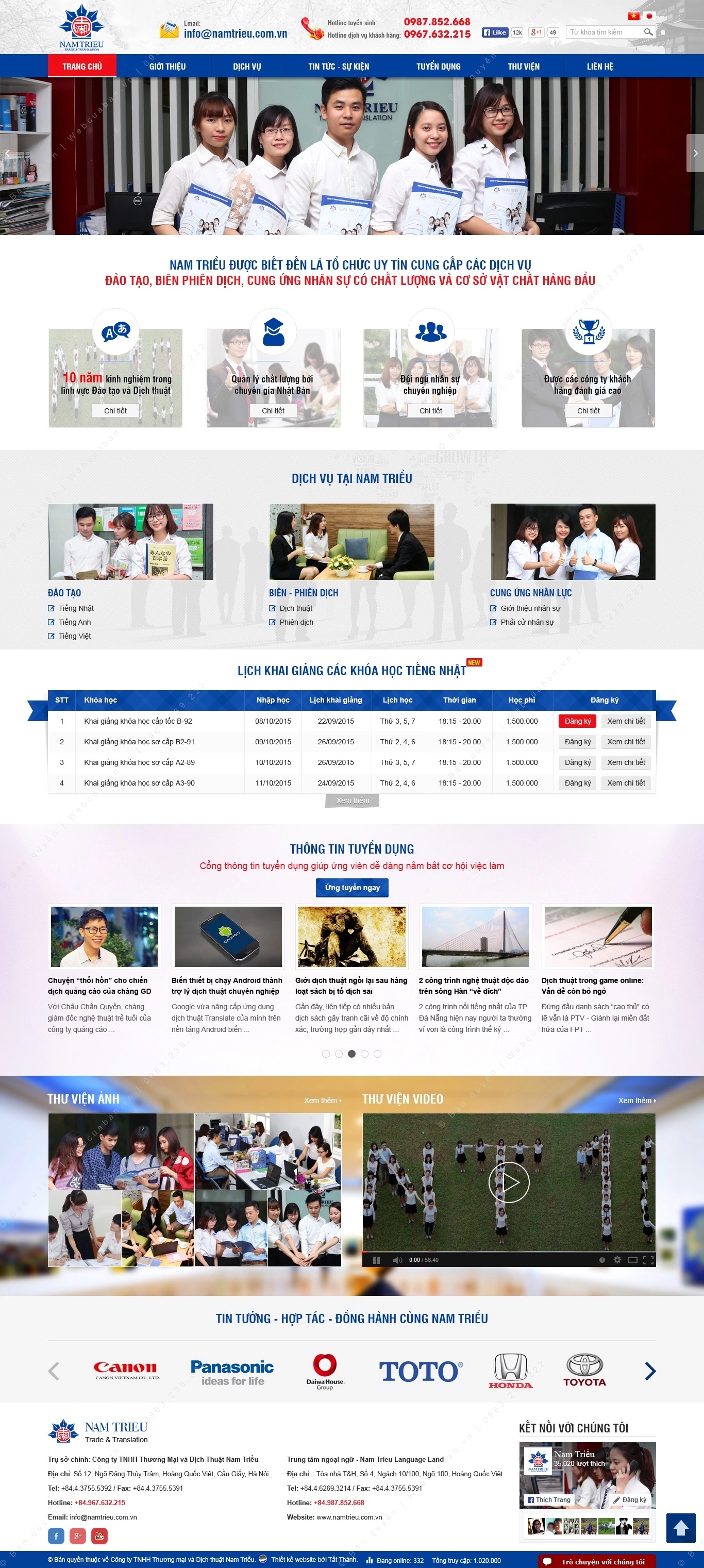 Trang chủ website