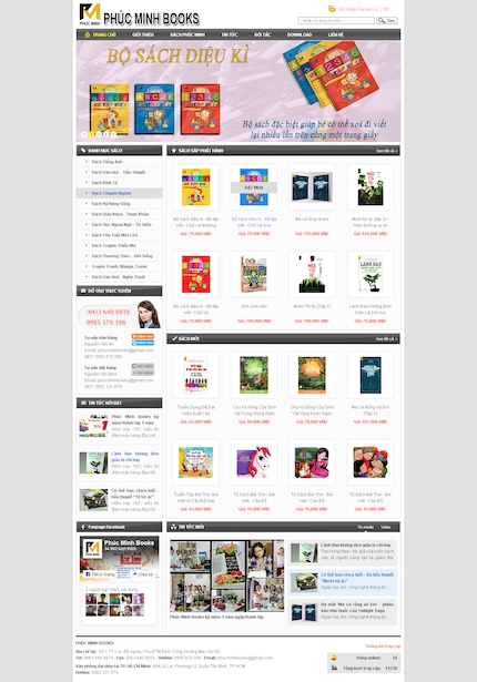 Mẫu website bán sách 1