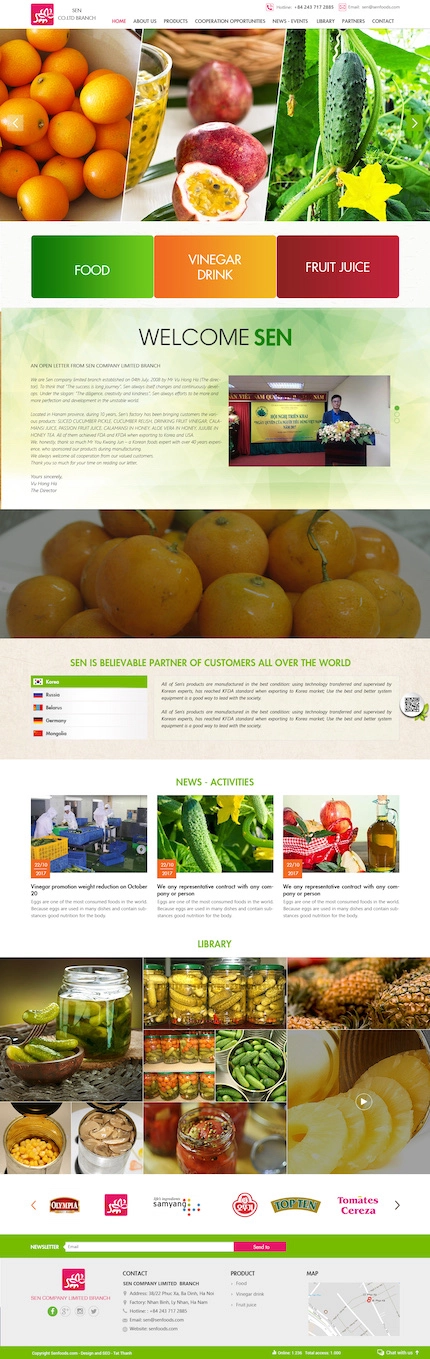 Mẫu website công ty thực phẩm 9