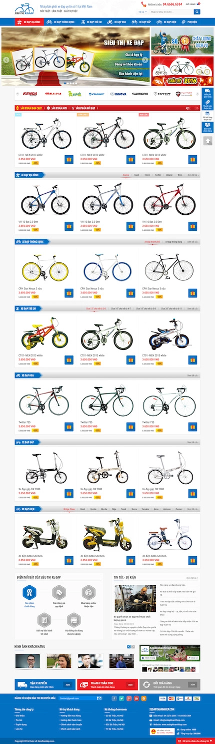Mẫu website bán xe đạp 9