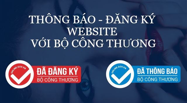 Thông báo, đăng ký web với Bộ công thương