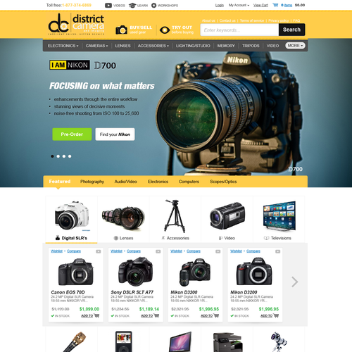 Báo giá thiết kế website bán Camera