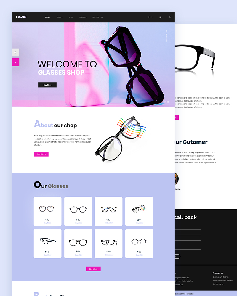 thiết kế website bán kính mắt