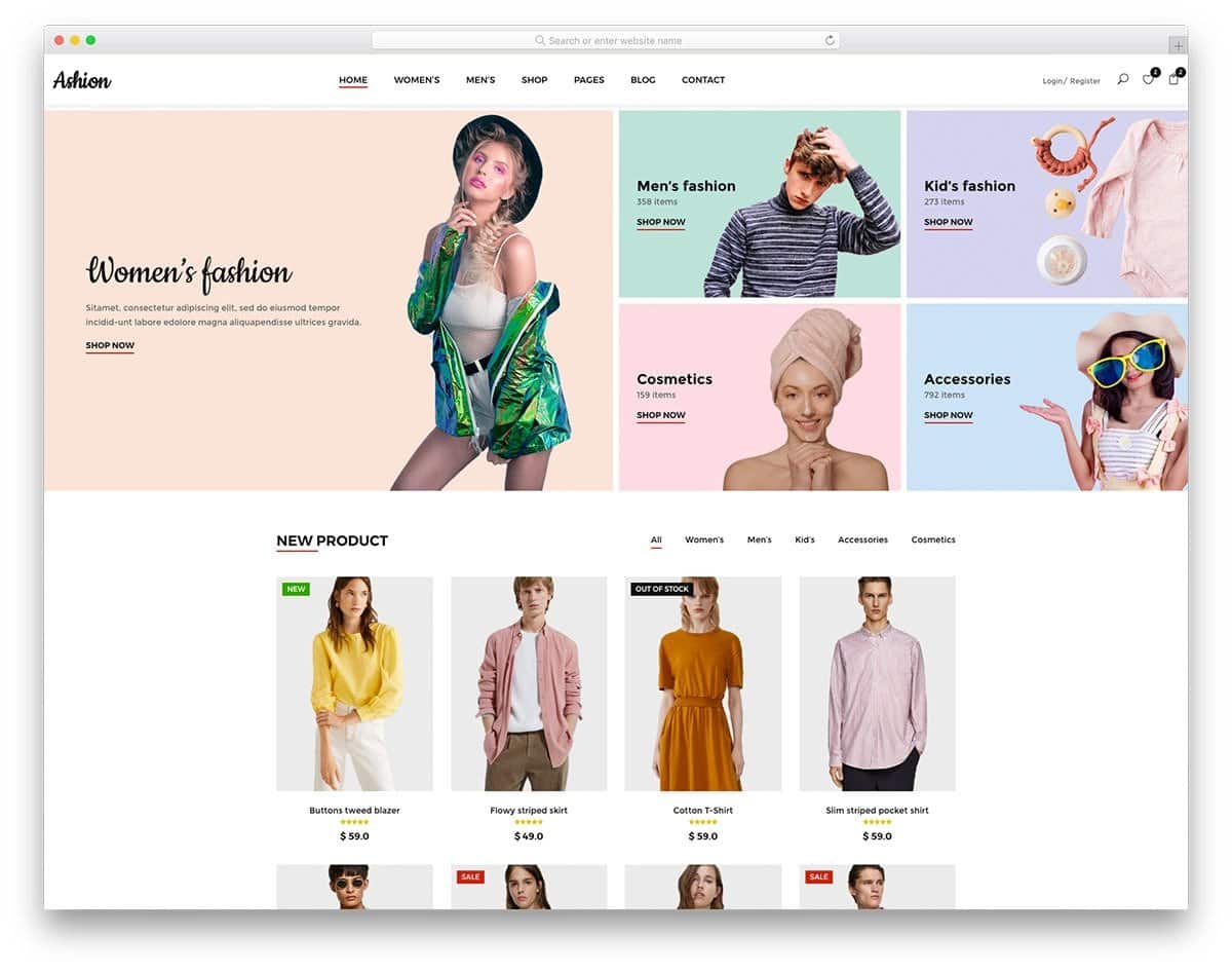 thiết kế website thời trang khác
